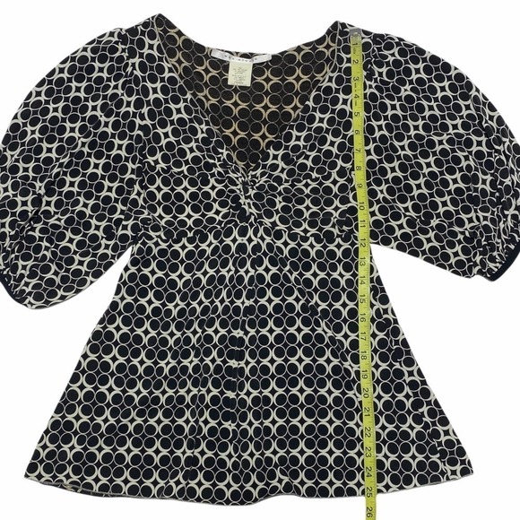 MAX Studio Black Geometric 3/4 Sleeve Blouse - Picture 6 of 10